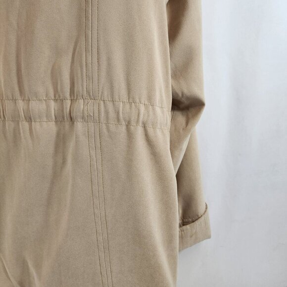 London Fog Sport Trench Coat Beige Size Large Womens Hooded - Picture 3 of 11